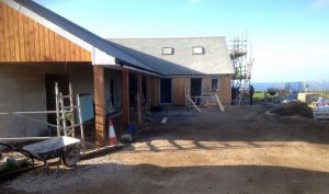 New showers under construction Trevedra Farm